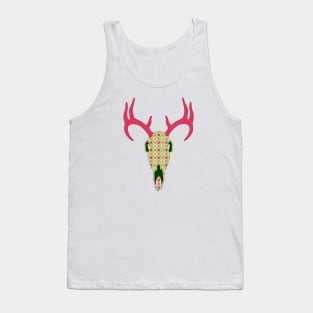 Floral Deer Skull Tank Top